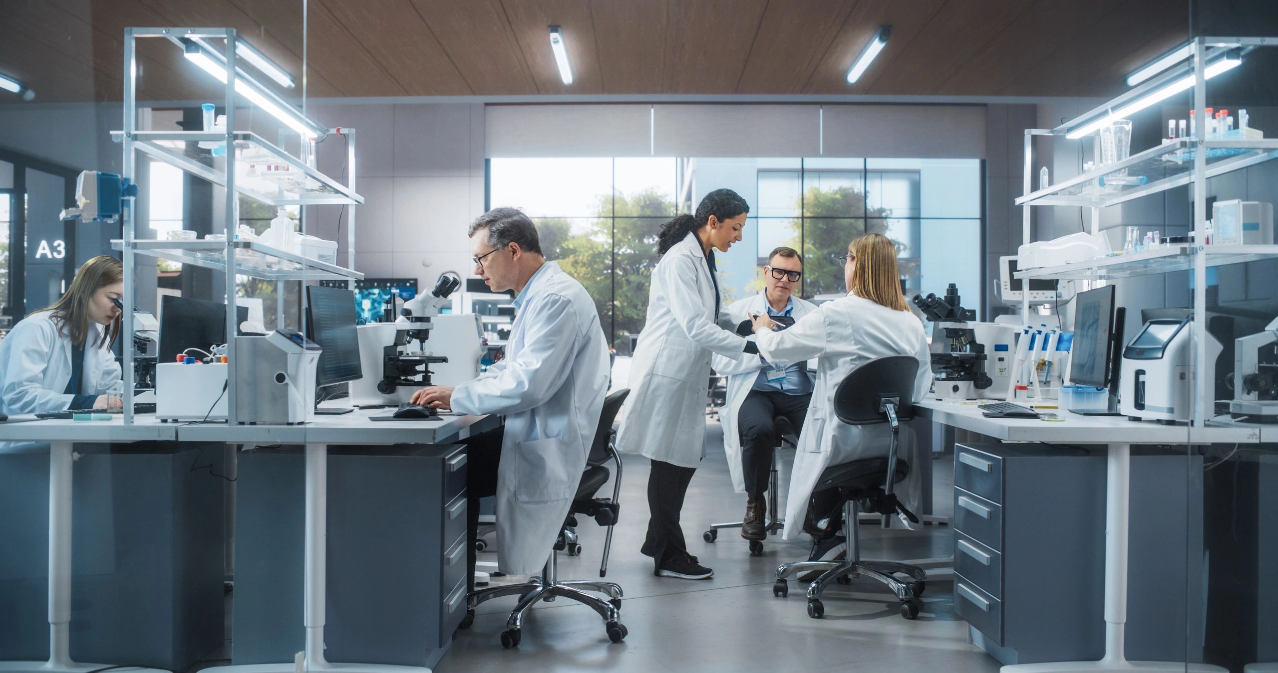 modern laboratory team