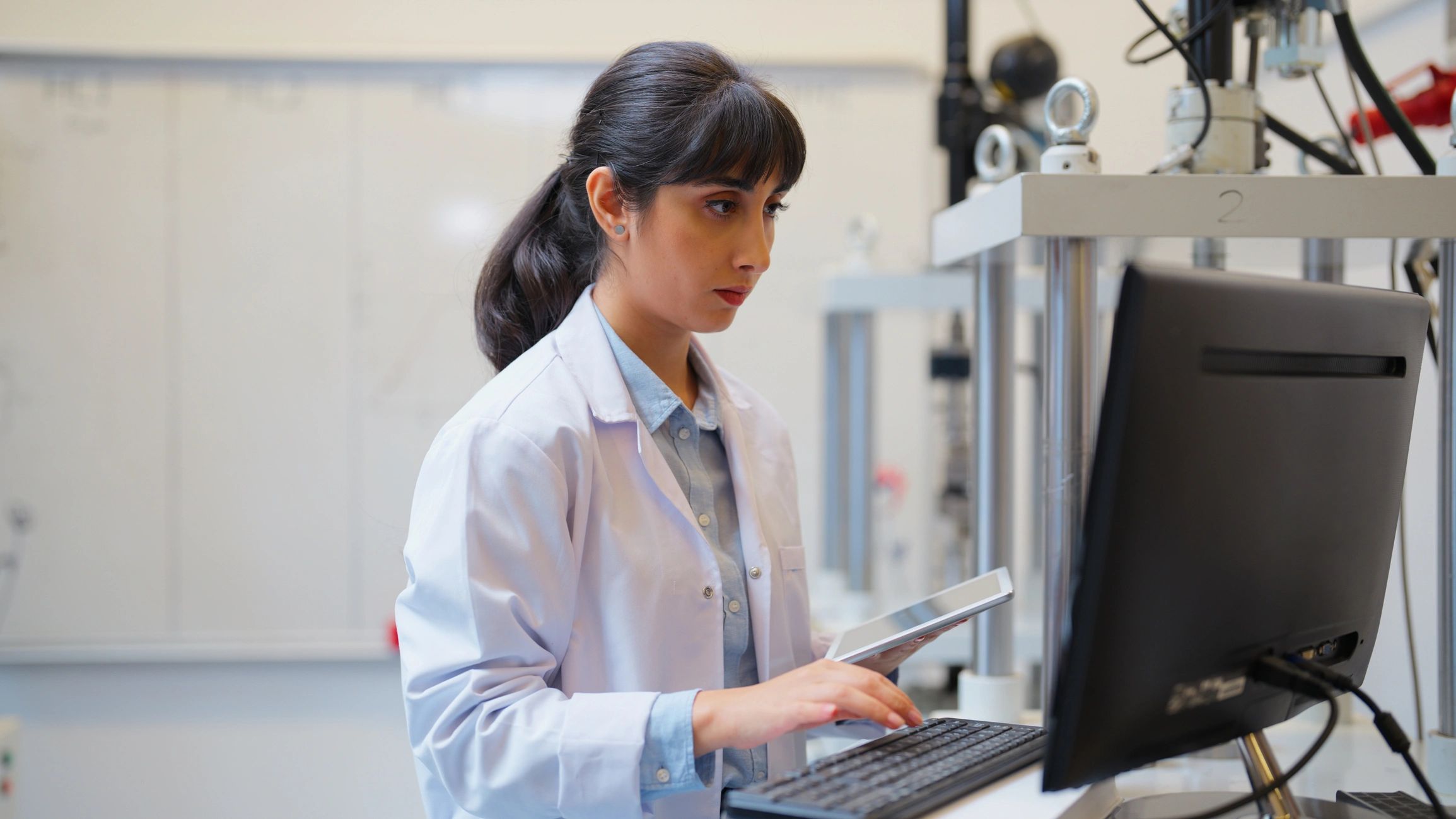 scientist working at computer